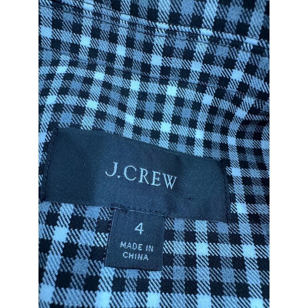 J.Crew Black Gray Check Preppy Tailored Lady Blazer Jacket Sz 4 - Picture 4 of 5